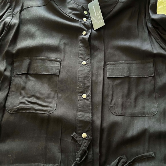 JACKET, LIGHTWEIGHT, LONG SLEEVES W DOMES, BLACK, SIZE 5X, ROUND COLLAR DOMED - Picture 8 of 10